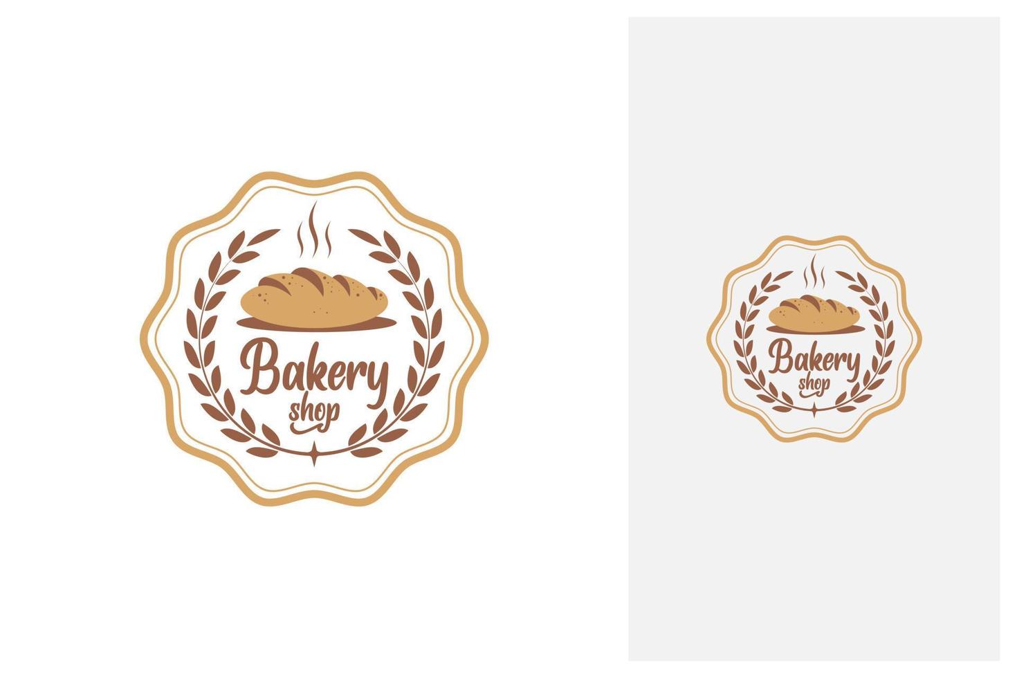 Vintage-Emblem-Abzeichen-Bäckerei-Logo-Design vektor