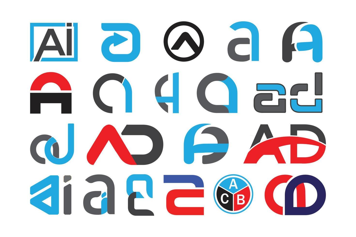 20 Symbolbuchstabe-Logo-Designpaket vektor