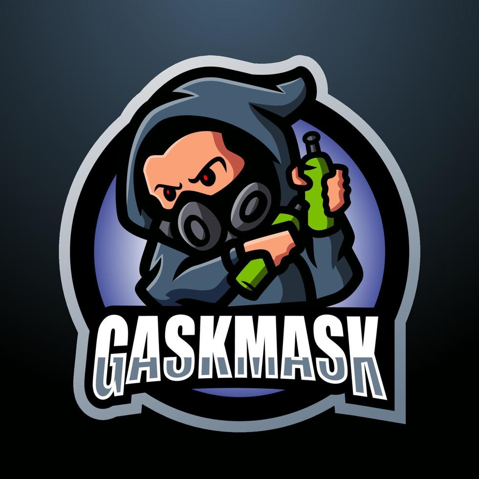 gasmask maskot design vektor