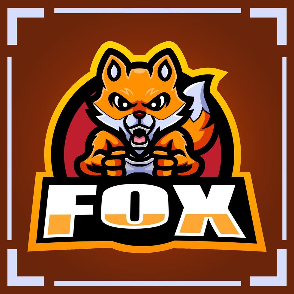 fox gaming maskot design vektor