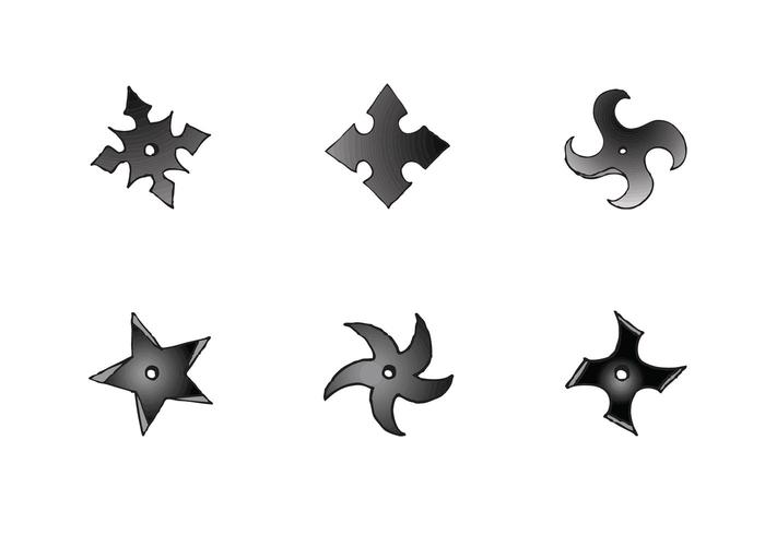 Kostenlose Ninja Wurf Star Vector Series