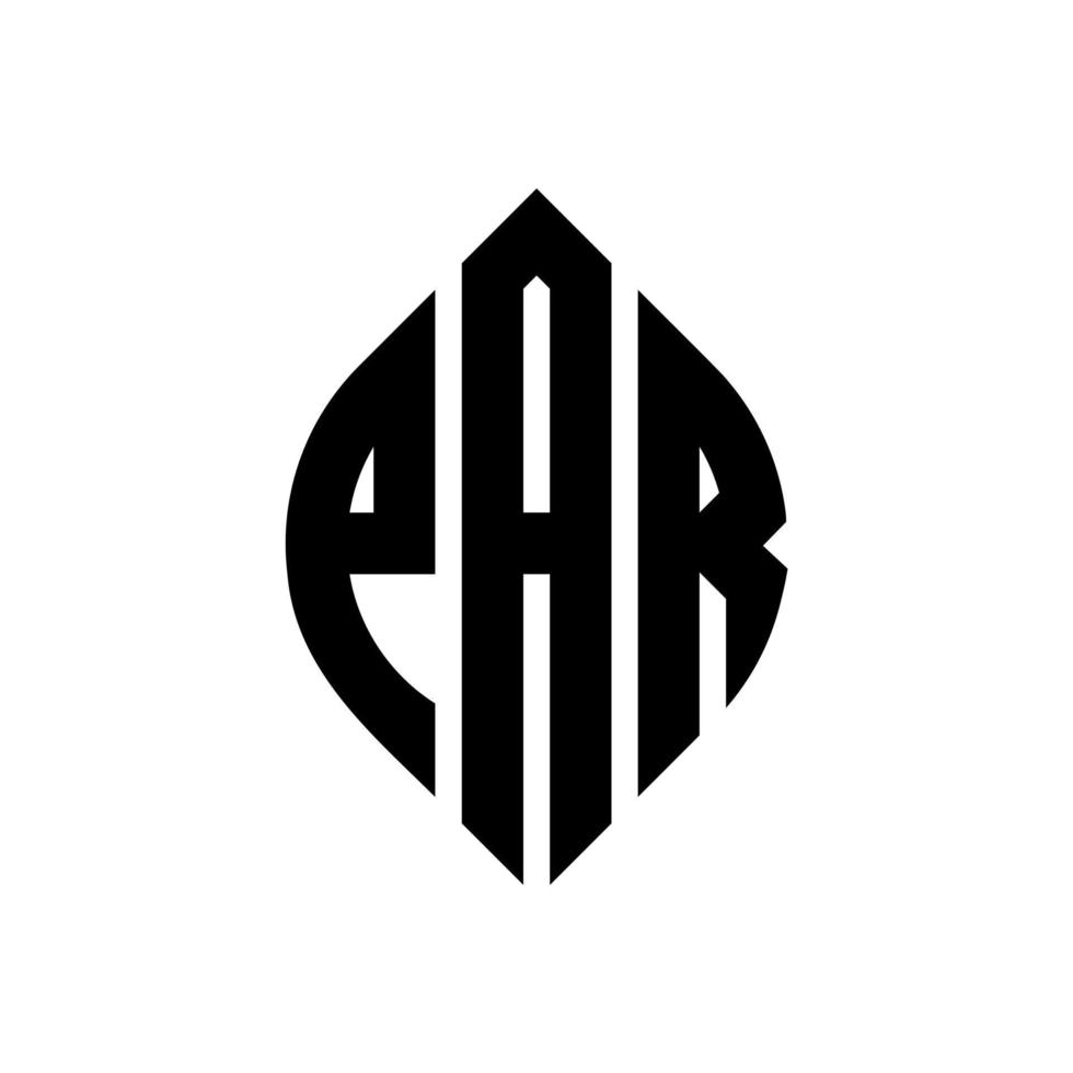 Par-Kreis-Buchstaben-Logo-Design mit Kreis- und Ellipsenform. par ellipsenbuchstaben mit typografischem stil. Die drei Initialen bilden ein Kreislogo. Par Circle Emblem abstrakter Monogramm-Buchstaben-Markenvektor. vektor