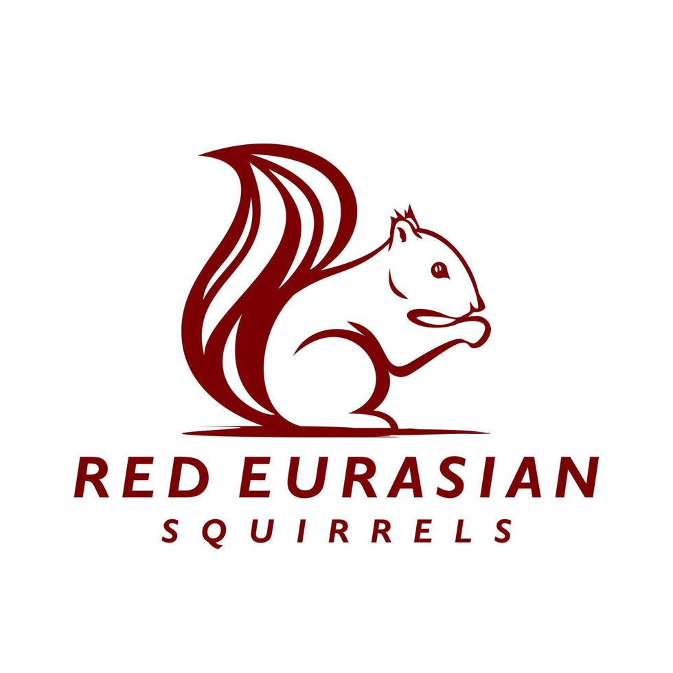 Eichhörnchen rotes eurasisches Logo entwirft Symbolvektor vektor