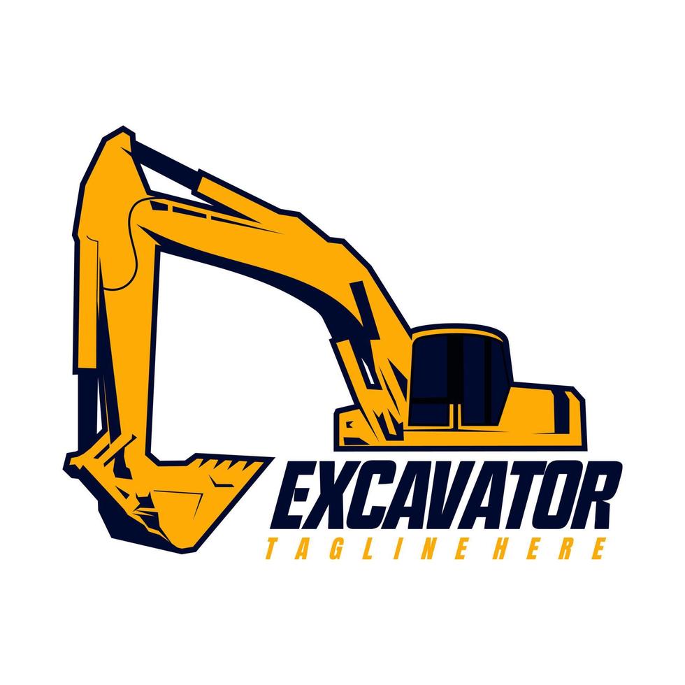 grävmaskiner logotyp ikon design vektor