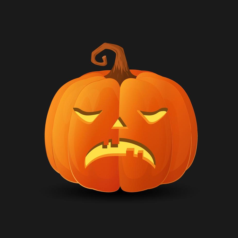 halloween skrämmande apelsin pumpa semester tecknad koncept vektor