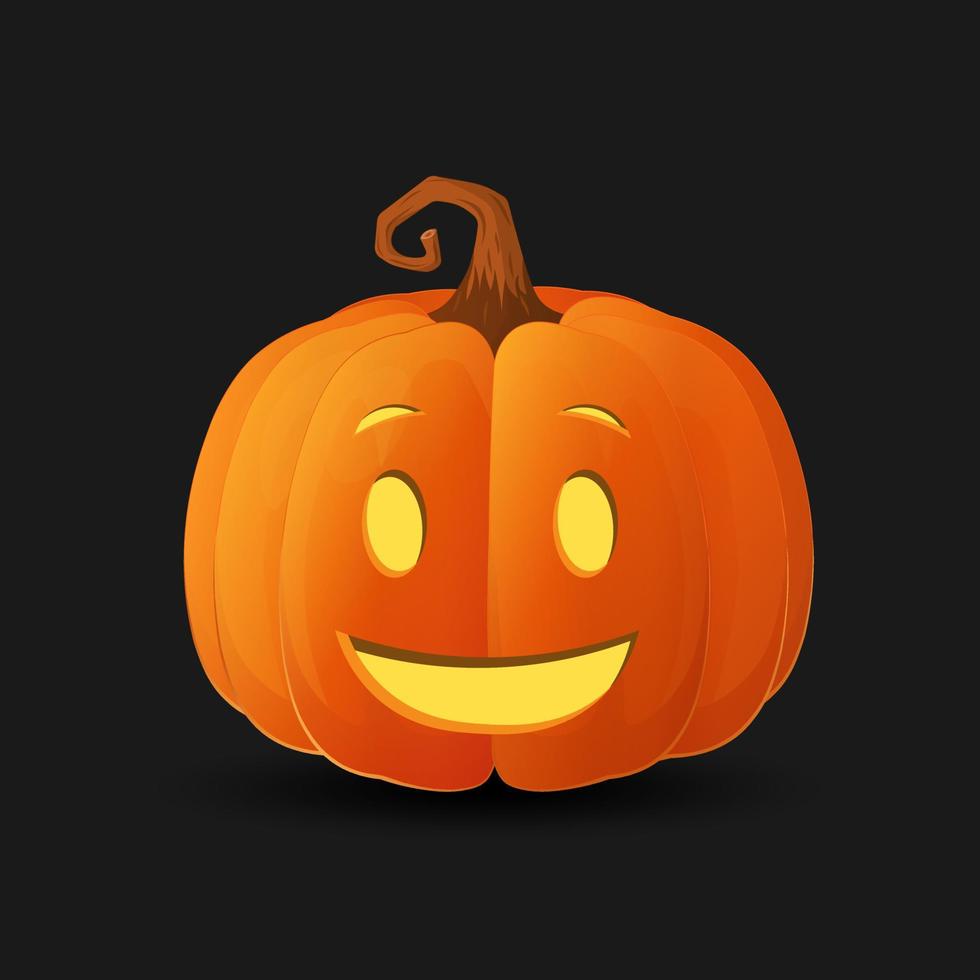 halloween skrämmande apelsin pumpa semester tecknad koncept vektor