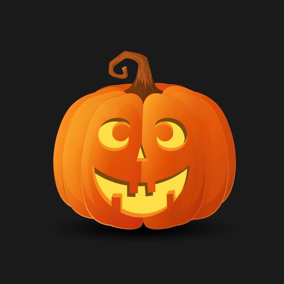 halloween skrämmande apelsin pumpa semester tecknad koncept vektor