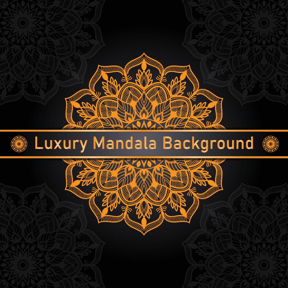 Kreismuster kreative Luxus-Ziermandala, Blumenmandala mit Farbverlauf mit einzigartigem Hintergrunddesign in Goldfarbvektor vektor