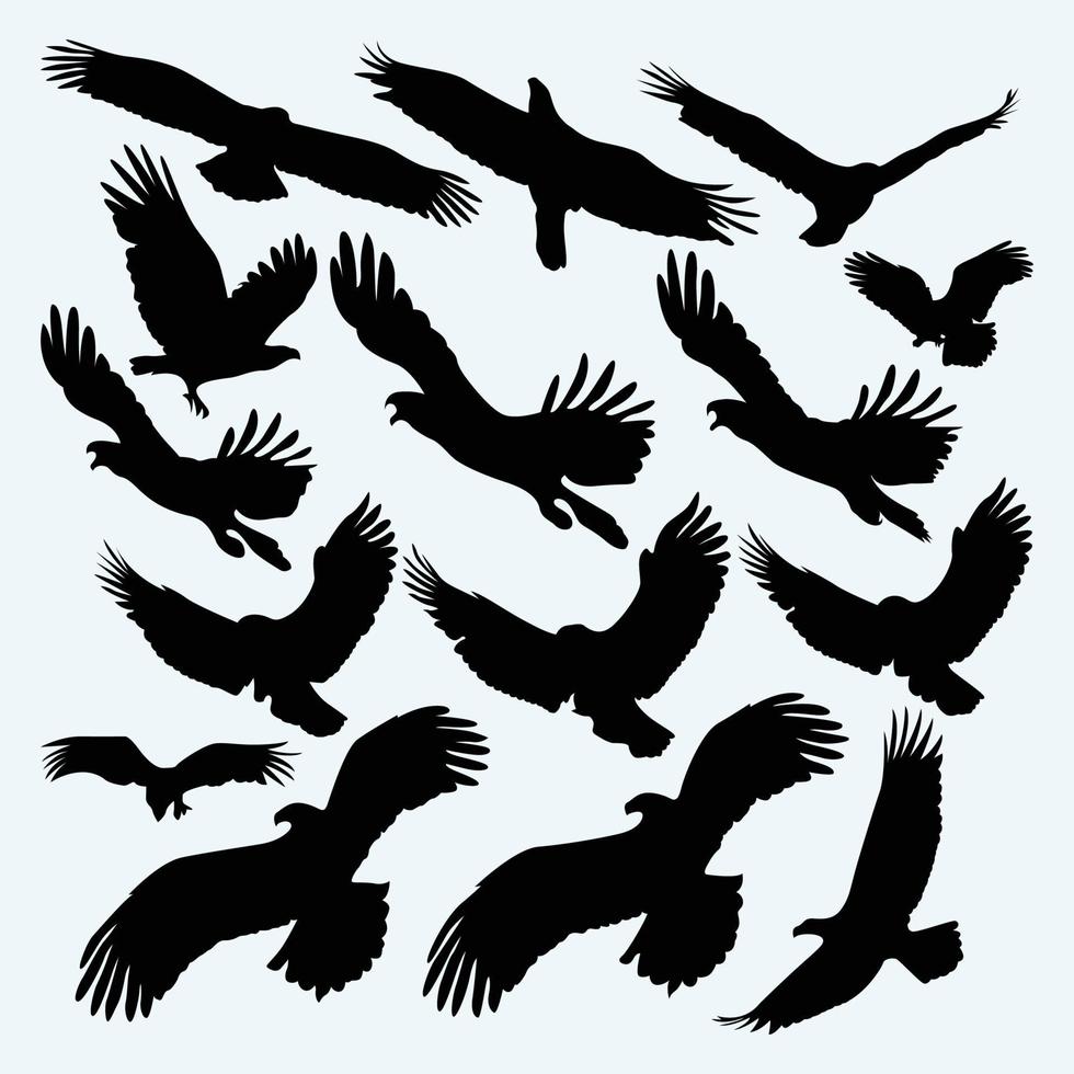 samling av eagle silhouette svart vektor