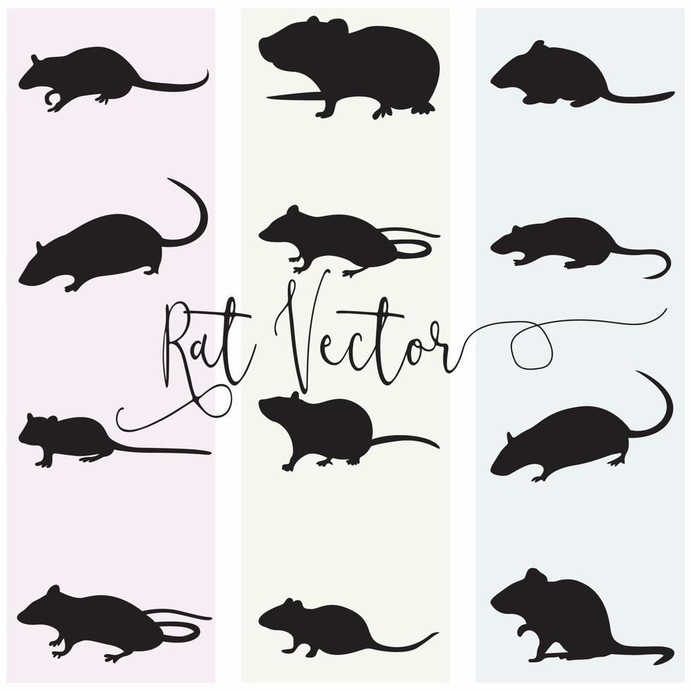 Tiere Ratte Silhouette Vektor