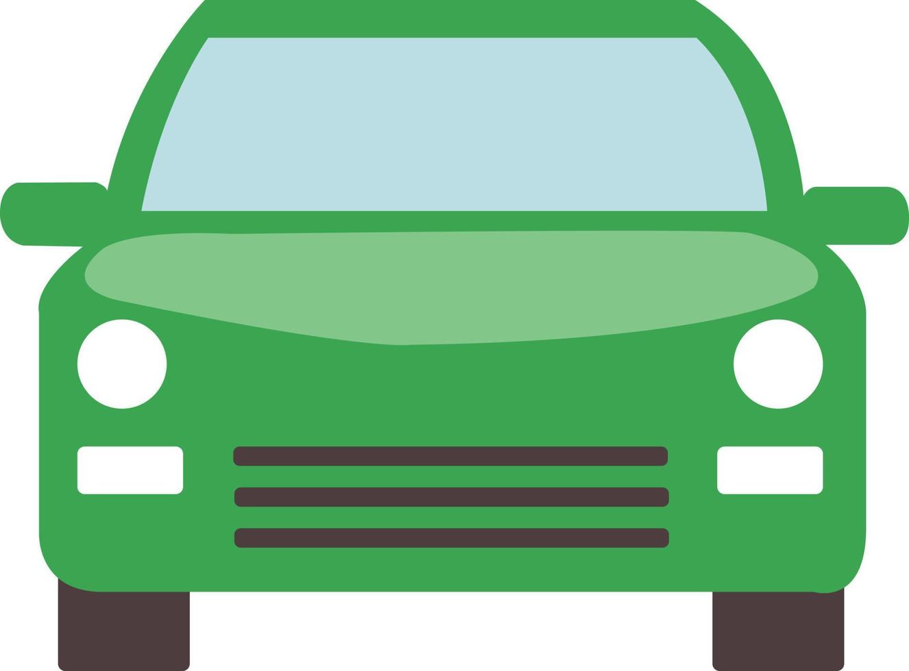 tecknad bil teckensnitt sida för animering. grön bil med utseende glas och strålkastare. vektor