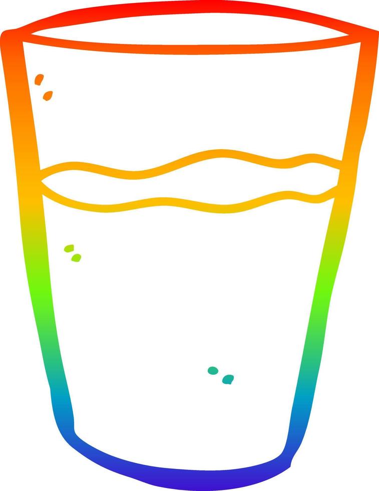 regnbågsgradient linjeteckning tecknad glas vatten vektor