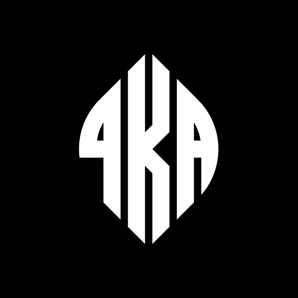 qka-Kreis-Buchstaben-Logo-Design mit Kreis- und Ellipsenform. qka Ellipsenbuchstaben mit typografischem Stil. Die drei Initialen bilden ein Kreislogo. qka-Kreis-Emblem abstrakter Monogramm-Buchstaben-Markenvektor. vektor