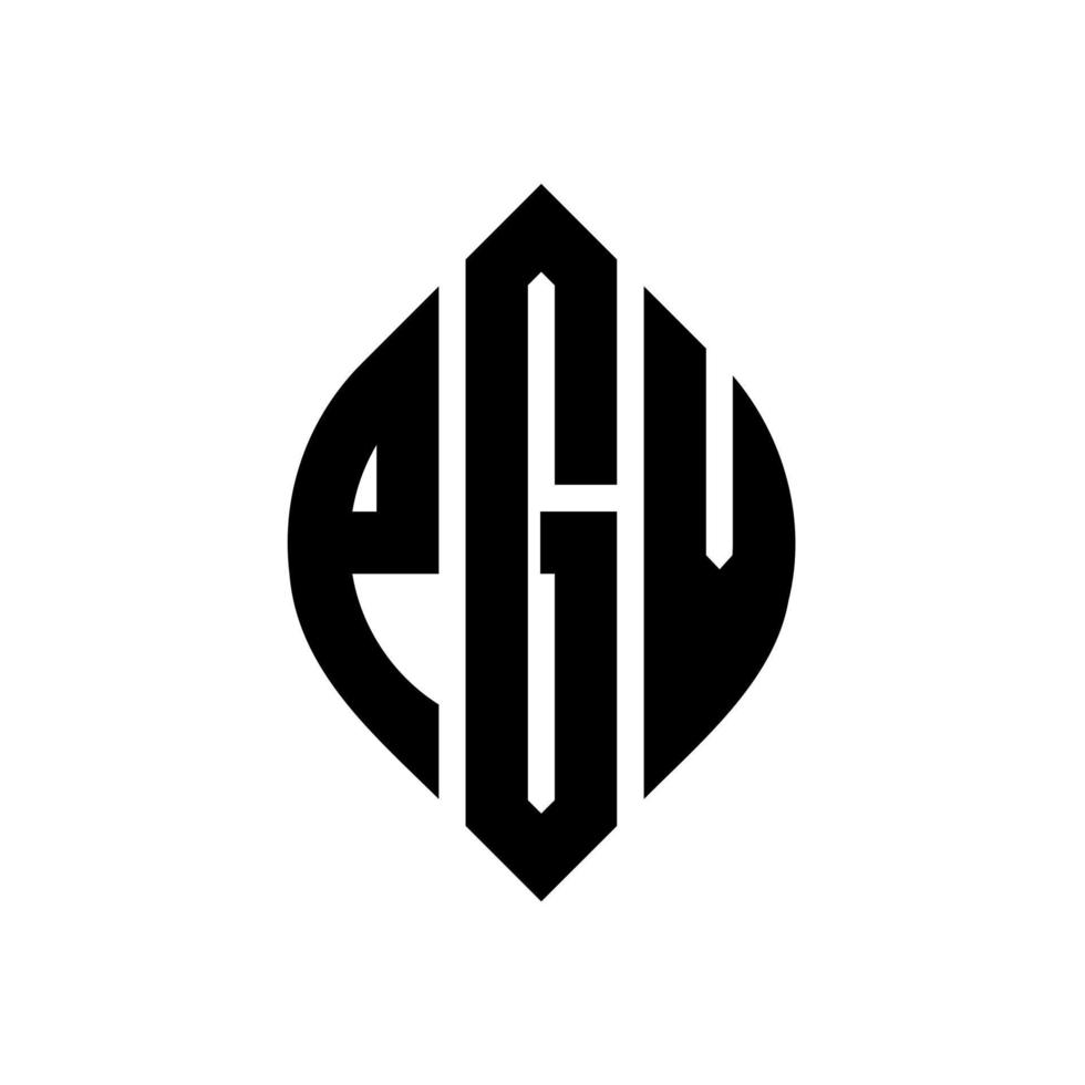 pgv-Kreisbuchstaben-Logo-Design mit Kreis- und Ellipsenform. pgv ellipsenbuchstaben mit typografischem stil. Die drei Initialen bilden ein Kreislogo. Pgv-Kreis-Emblem abstrakter Monogramm-Buchstaben-Markierungsvektor. vektor