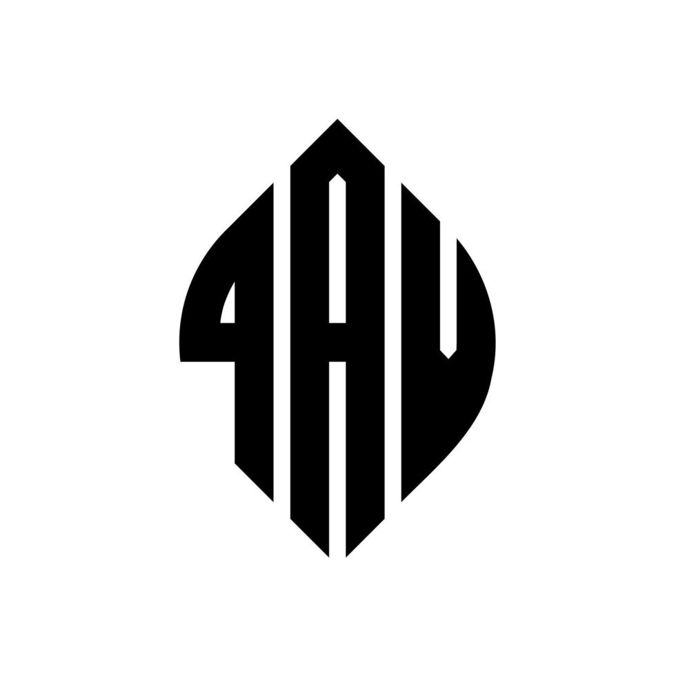 qav Kreisbuchstabe-Logo-Design mit Kreis- und Ellipsenform. qav Ellipsenbuchstaben mit typografischem Stil. Die drei Initialen bilden ein Kreislogo. qav Kreisemblem abstrakter Monogramm-Buchstabenmarkierungsvektor. vektor