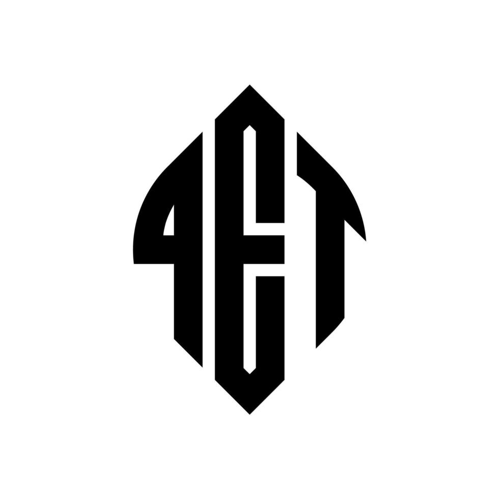 QET-Kreisbuchstaben-Logo-Design mit Kreis- und Ellipsenform. qet Ellipsenbuchstaben mit typografischem Stil. Die drei Initialen bilden ein Kreislogo. QET-Kreis-Emblem abstrakter Monogramm-Buchstaben-Markierungsvektor. vektor
