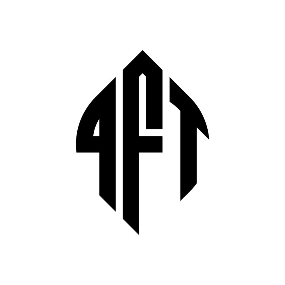 qft-Kreisbuchstaben-Logo-Design mit Kreis- und Ellipsenform. qft Ellipsenbuchstaben mit typografischem Stil. Die drei Initialen bilden ein Kreislogo. qft Kreisemblem abstrakter Monogramm-Buchstabenmarkierungsvektor. vektor