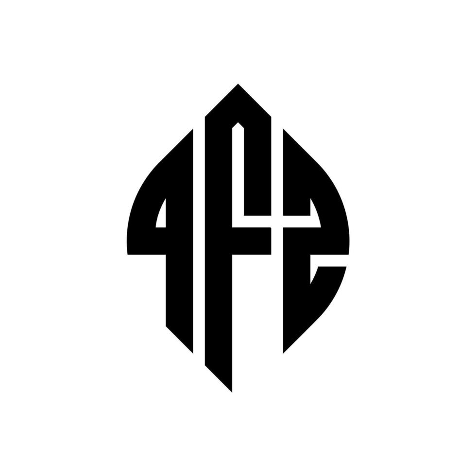 qfz-Kreisbuchstaben-Logo-Design mit Kreis- und Ellipsenform. qfz Ellipsenbuchstaben mit typografischem Stil. Die drei Initialen bilden ein Kreislogo. qfz-Kreis-Emblem abstrakter Monogramm-Buchstaben-Markierungsvektor. vektor