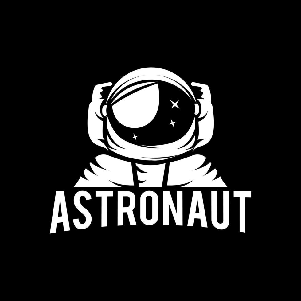 rymdresor astronauthjälm eller spaceman logotyp vintage etikett badge design vektorillustration. stjärna planet galax rymden logotyp vektor