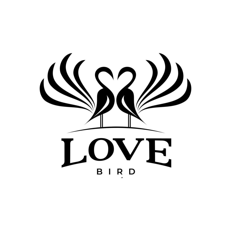 logotyp design illustration av två fåglar vända mot varandra vektor