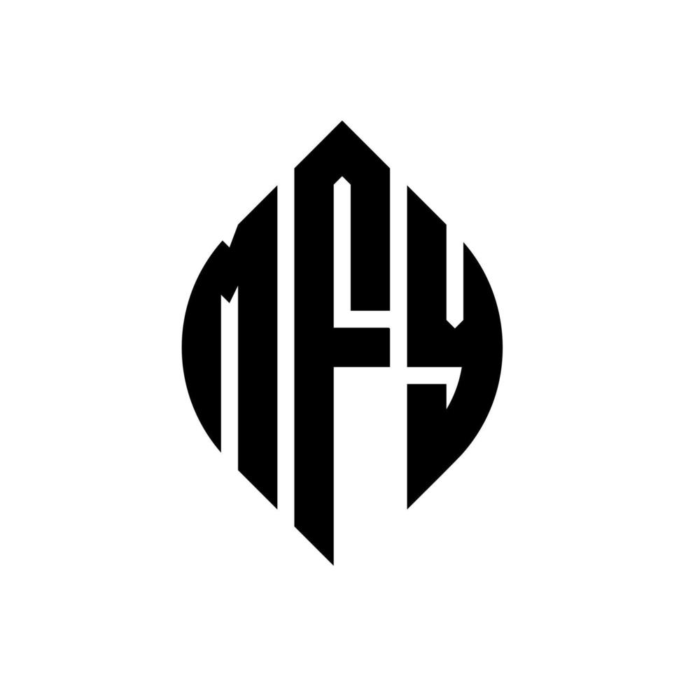 mfy cirkelbokstavslogotypdesign med cirkel- och ellipsform. mfy ellipsbokstäver med typografisk stil. de tre initialerna bildar en cirkellogotyp. mfy cirkel emblem abstrakt monogram bokstav märke vektor. vektor