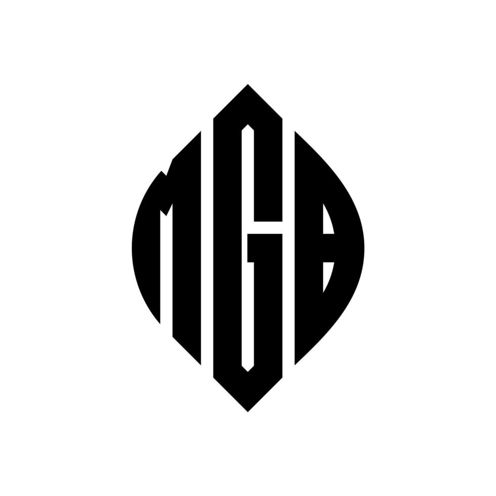 mgb-Kreisbuchstaben-Logo-Design mit Kreis- und Ellipsenform. mgb-ellipsenbuchstaben mit typografischem stil. Die drei Initialen bilden ein Kreislogo. MGB-Kreis-Emblem abstrakter Monogramm-Buchstaben-Markierungsvektor. vektor