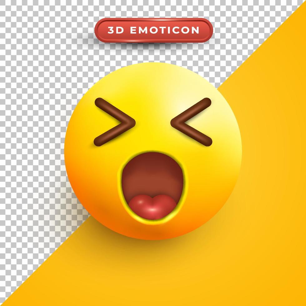 Schockiertes Gesicht 3D Emoji vektor