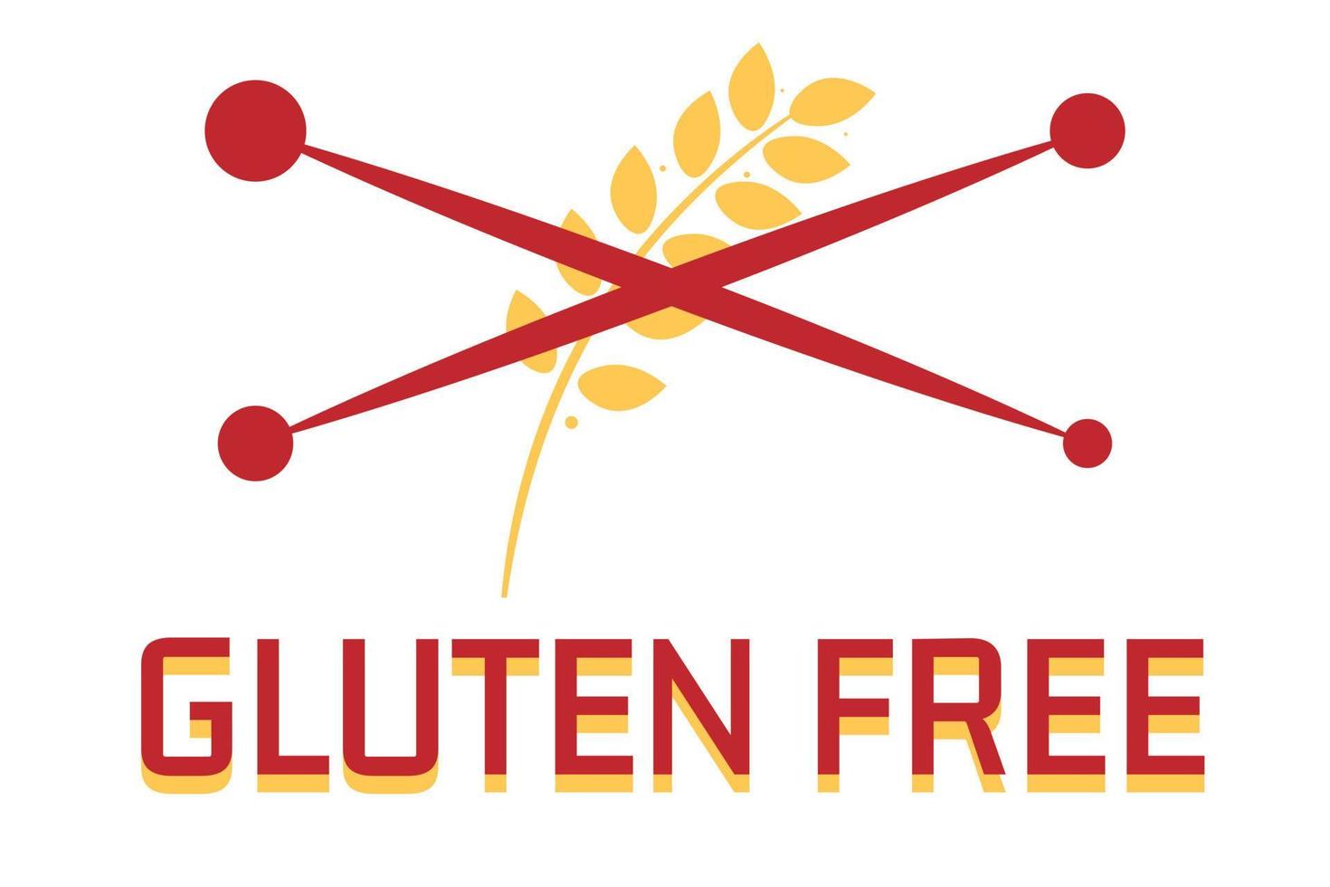 glutenfri ikon med spannmål eller vete symbol. livsmedelsallergi etikett eller logotyp. vektor illustration.