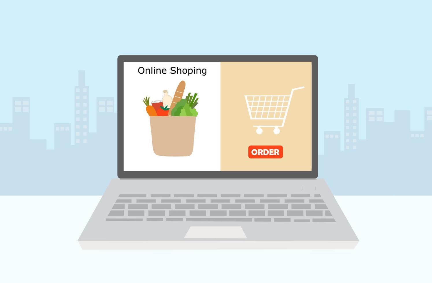 online-shopping och leveransservicekoncept vektor