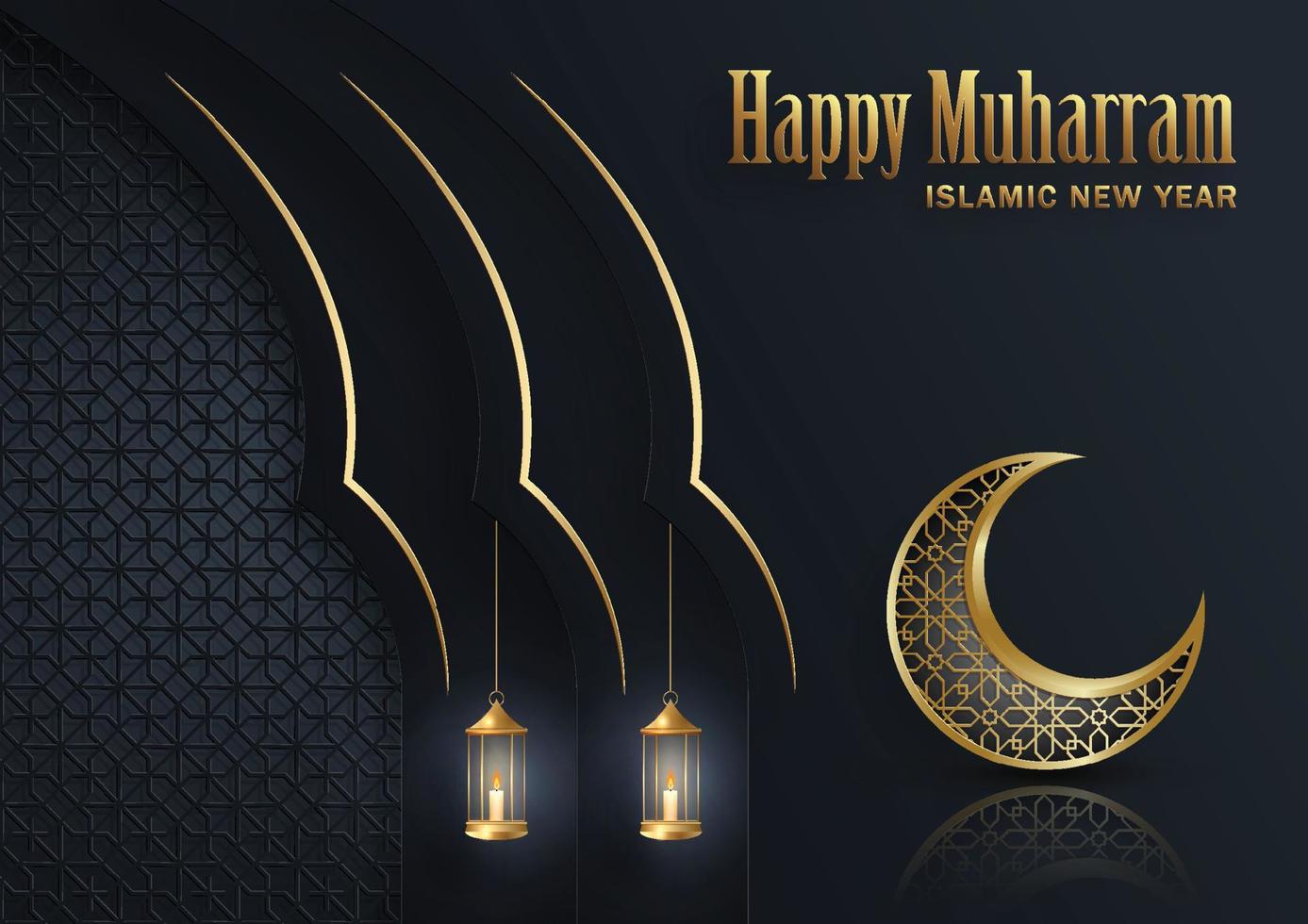 frohes muharram, das islamische neujahr vektor