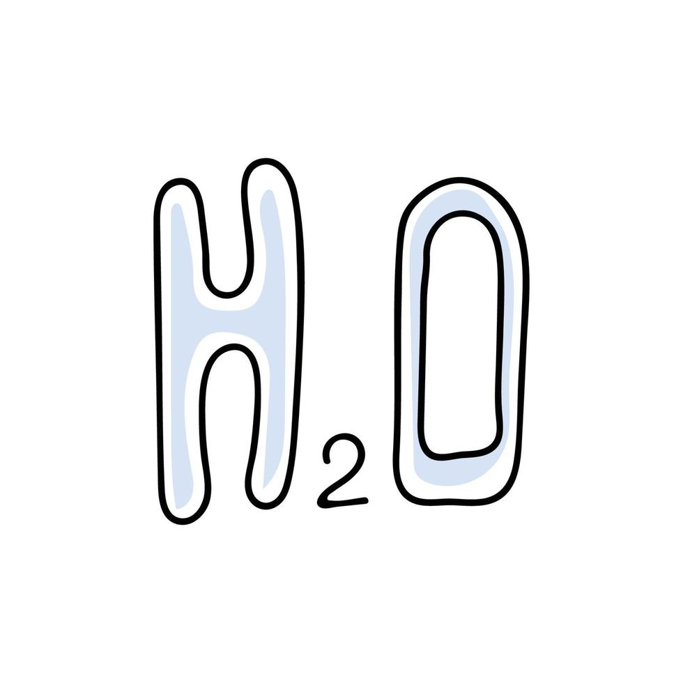 H2O i doodle-stil vektor