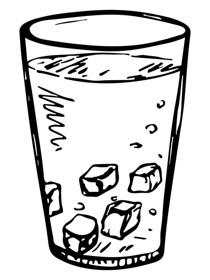 söt kopp vatten, juice eller läsk. glas illustration. enkel drink clipart vektor