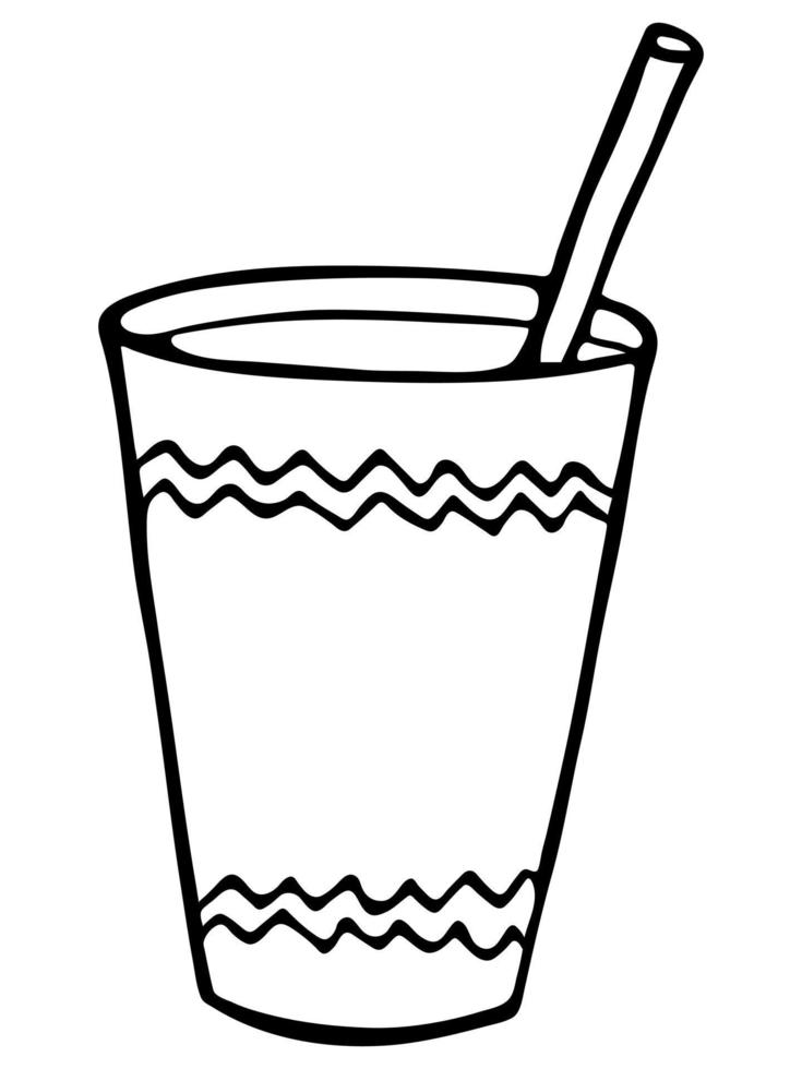 söt kopp vatten, juice eller läsk. glas illustration. enkel drink clipart vektor