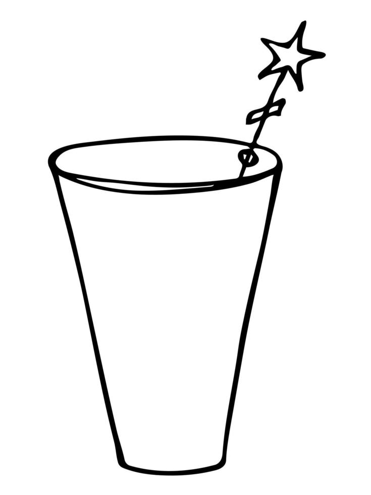 söt kopp vatten, juice eller läsk. glas illustration. enkel drink clipart vektor