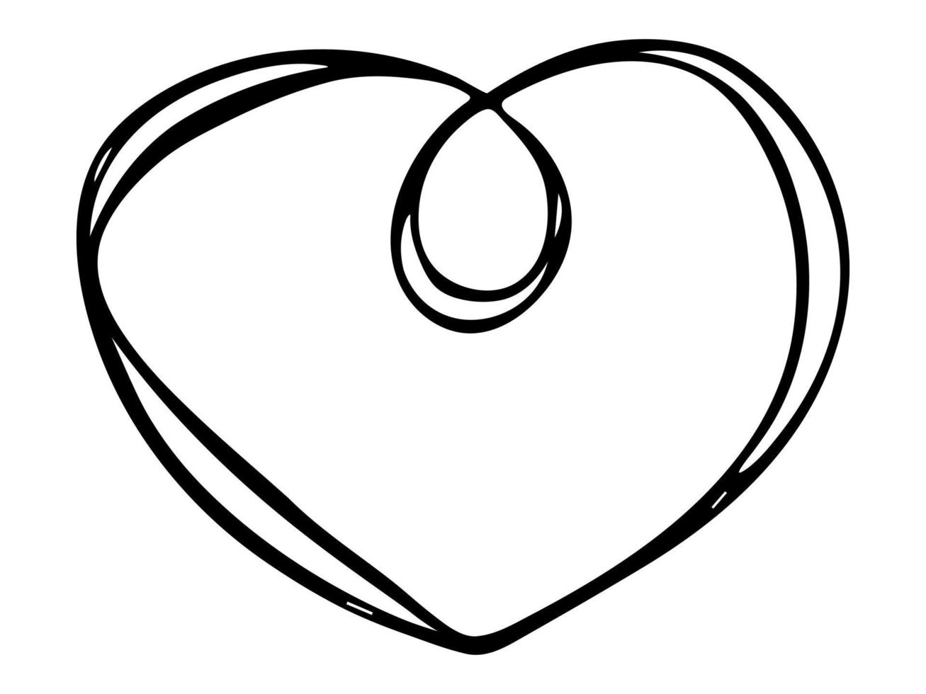 einfache handgezeichnete Herzillustration. süßes Valentinstag-Herzgekritzel. liebe clipart vektor