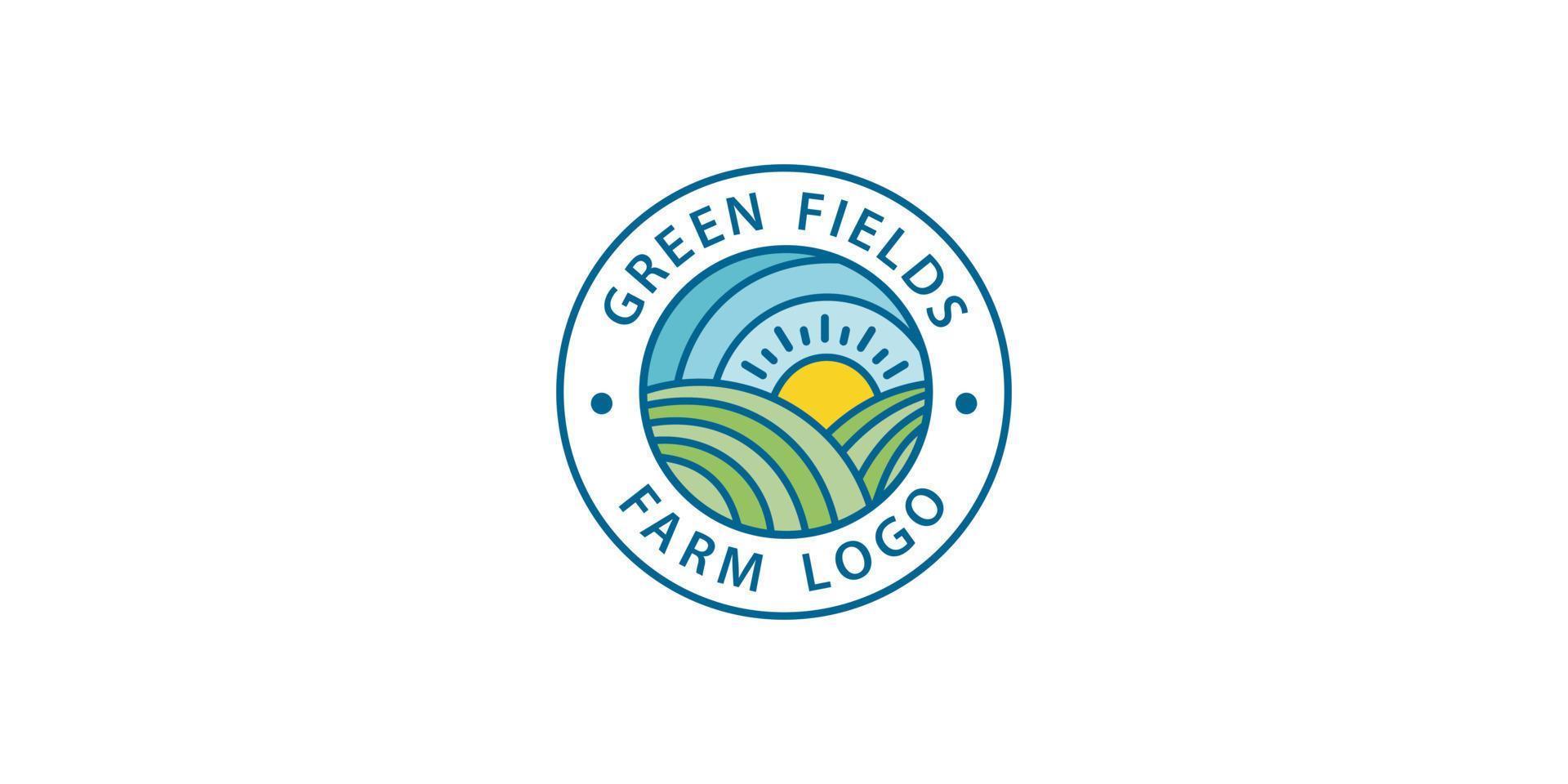 grüne Farm-Logos Vektor-Emblem vektor