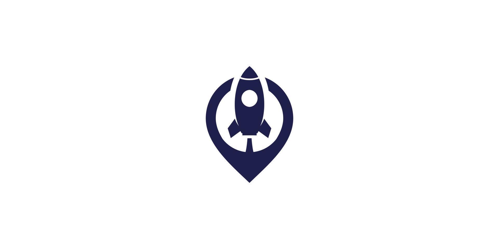 Raketen-Pin-Logo-Vektor-Design vektor