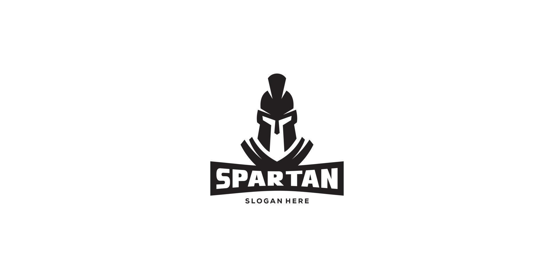 spartansk hjälm logotyp vektordesigner vektor