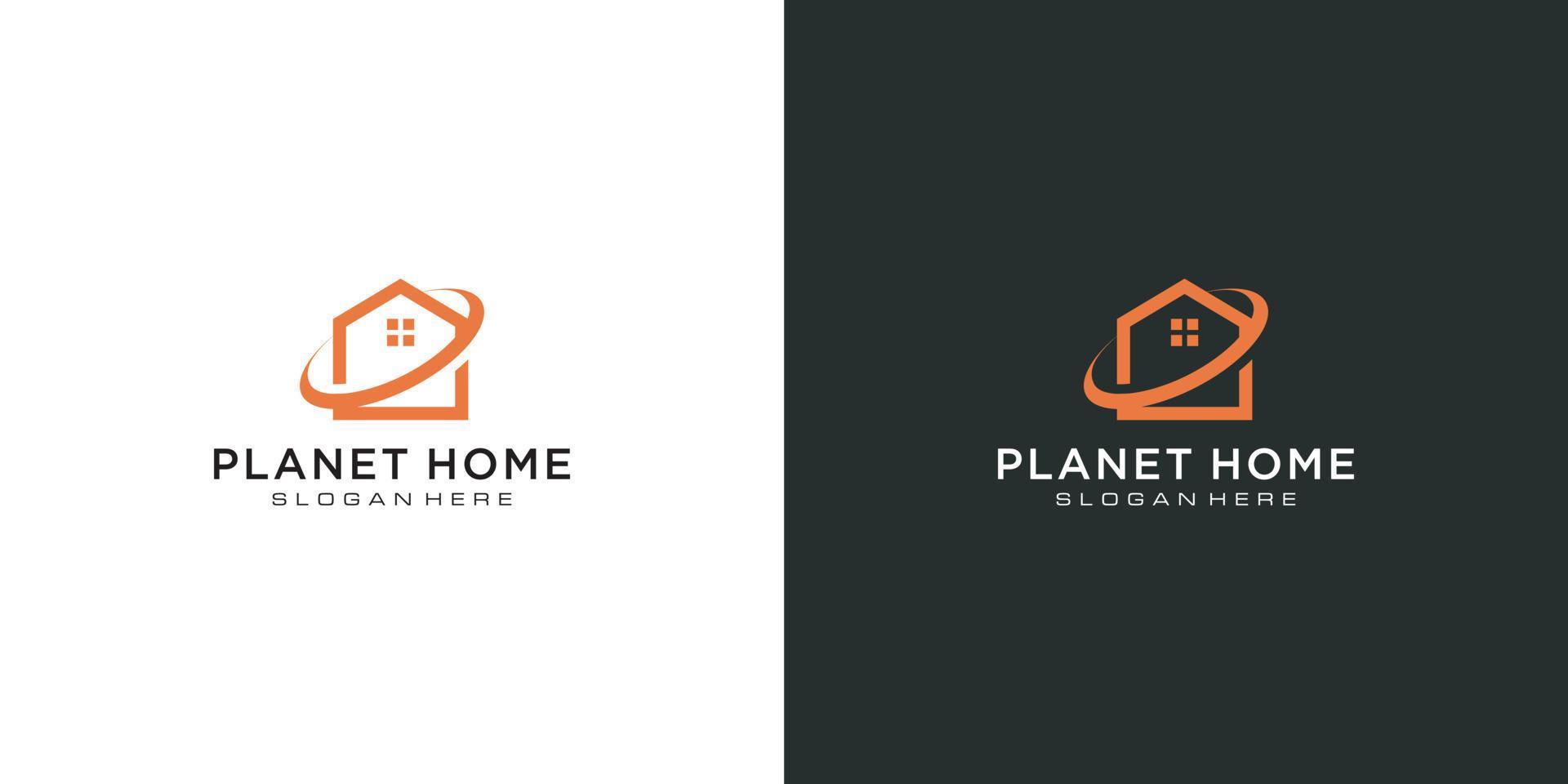 Planet Home Build abstrakt für Logo vektor