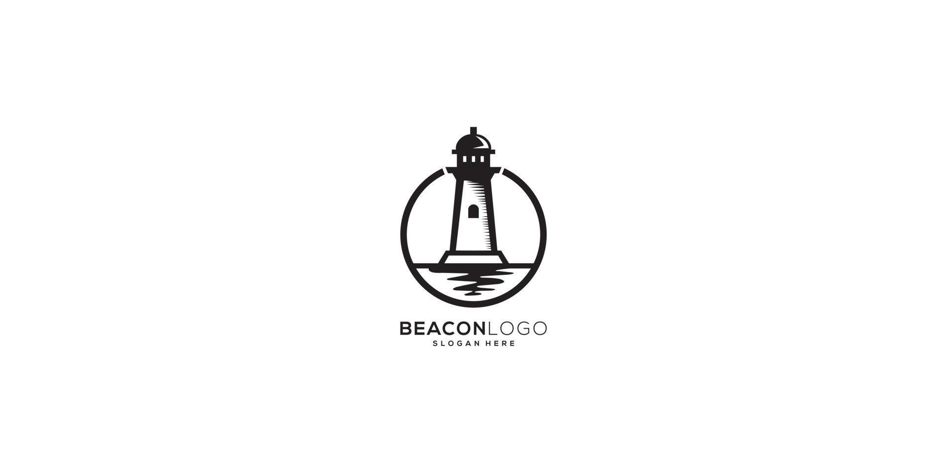 Leuchtturm-Logo-Vektor-Design-Vorlage vektor