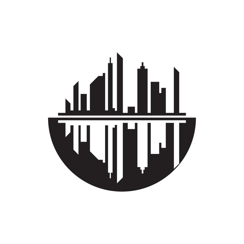 modern stadssilhuett vektor ikon bakgrund