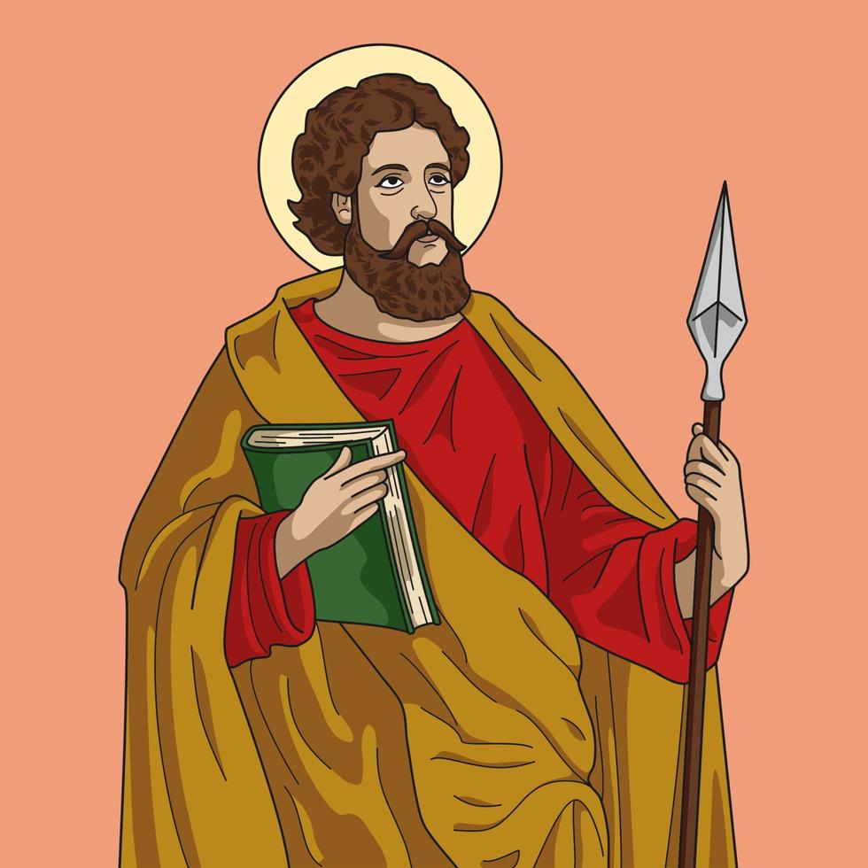 saint thomas aposteln färgade vektorillustration vektor