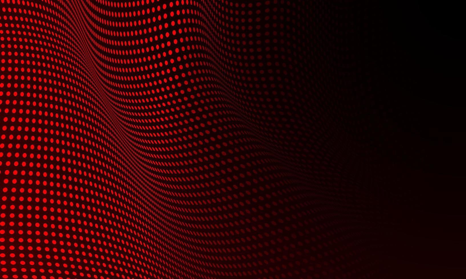 abstrakt röd cirkel prickar vågmönster på svart design modern teknik bakgrundsvektor vektor