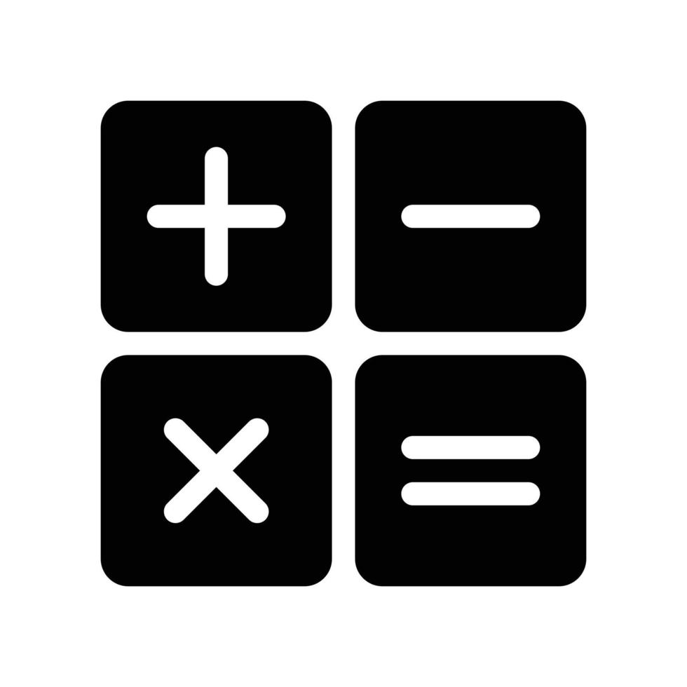 Mathematik. Taschenrechnersymbol zum Entwerfen der Benutzeroberfläche der Taschenrechneranwendung. Grundelemente des Grafikdesigns. bearbeitbarer Vektor in eps10