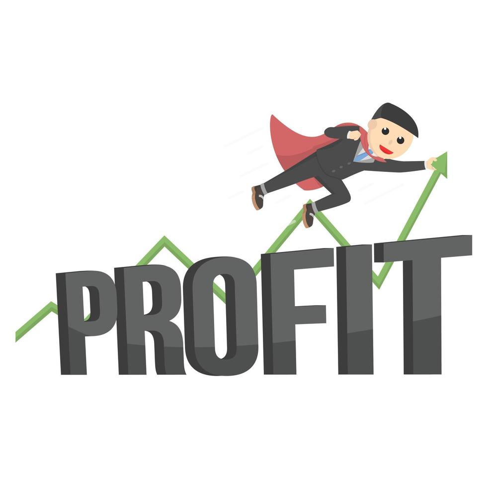 Business-Profit-Design-Charakter auf weißem Hintergrund vektor