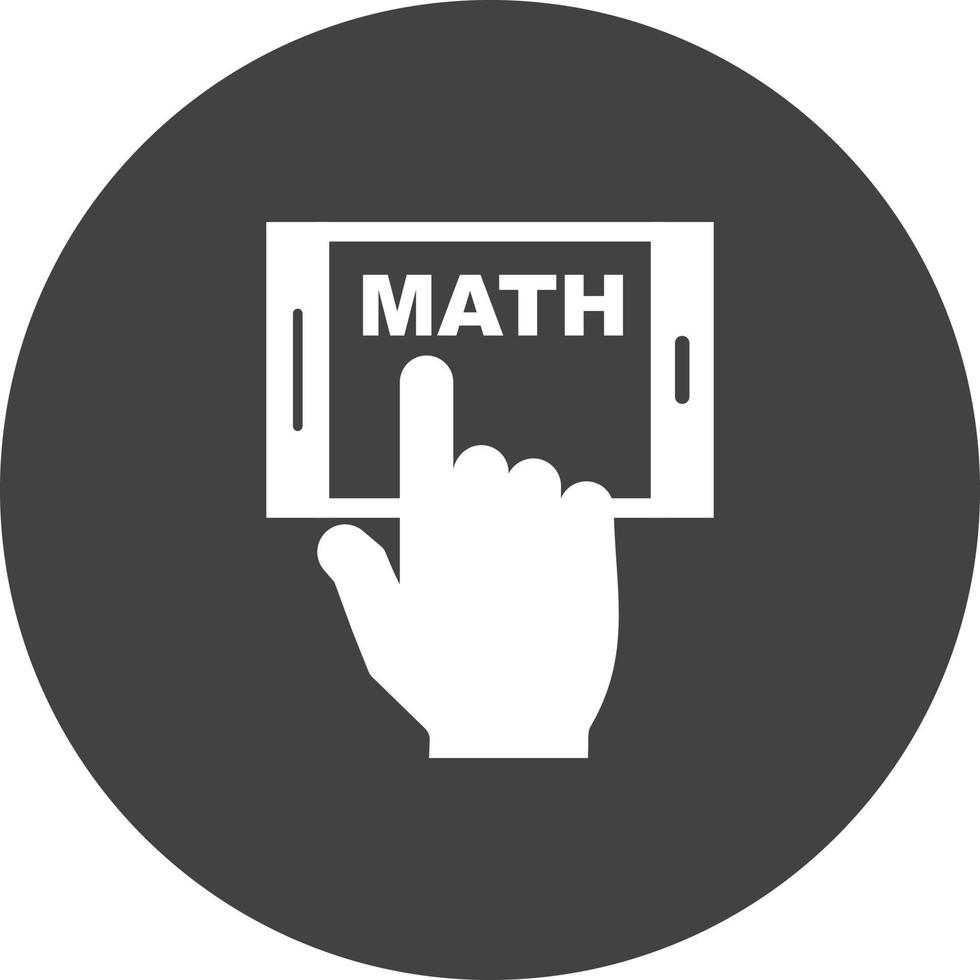 Mathe studieren auf dem Hintergrundsymbol des mobilen Kreises vektor