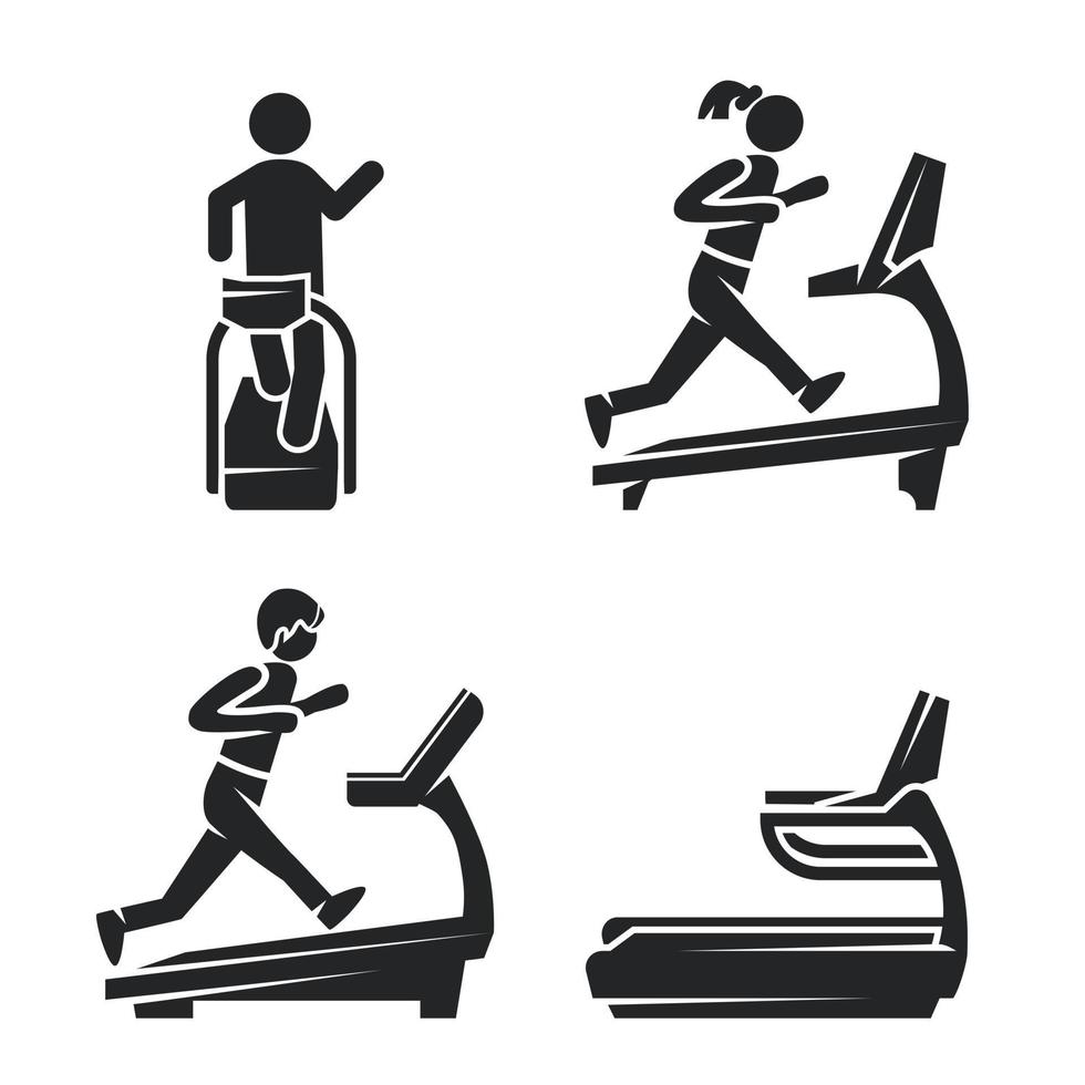 Laufband-Icon-Set, einfacher Stil vektor