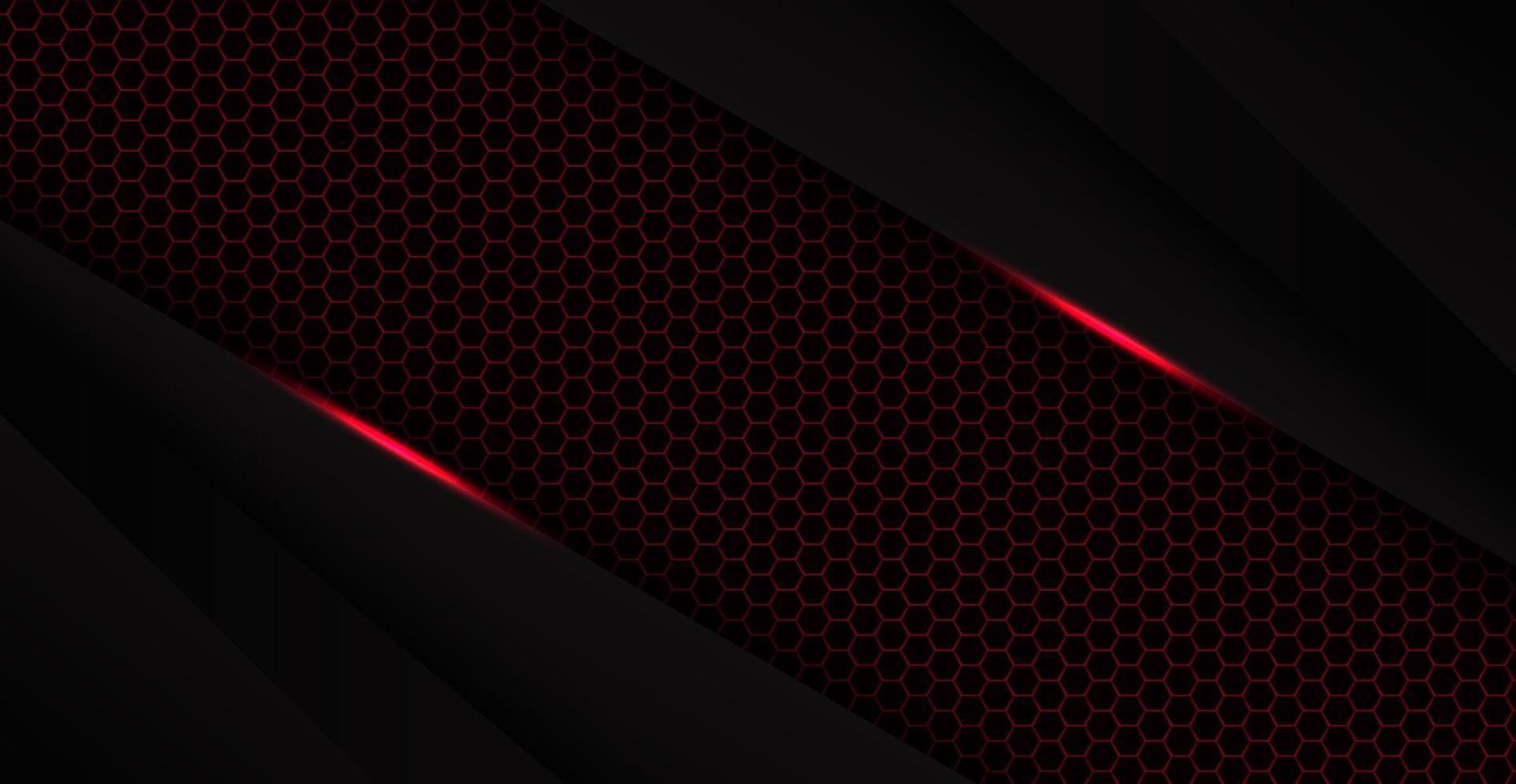 abstraktes rotes schwarzes Raumrahmen-Layout-Design Tech-Dreieck-Konzept mit Hexagon-Textur-Hintergrund. eps10-Vektor vektor