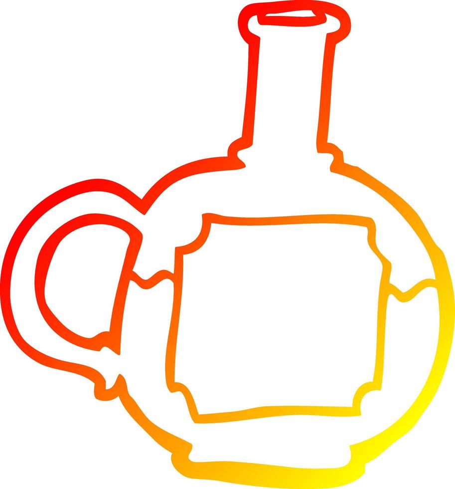 warme Gradientenlinie Zeichnung Cartoon der Trankflasche vektor