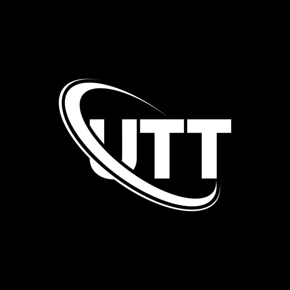 utt-Logo. ut Brief. utt-Buchstaben-Logo-Design. Initialen utt-Logo verbunden mit Kreis und Monogramm-Logo in Großbuchstaben. utt-typografie für technologie-, geschäfts- und immobilienmarke. vektor